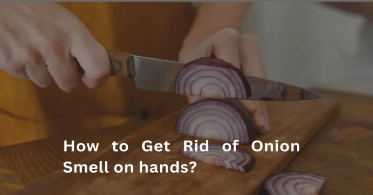 A knife crushing onions